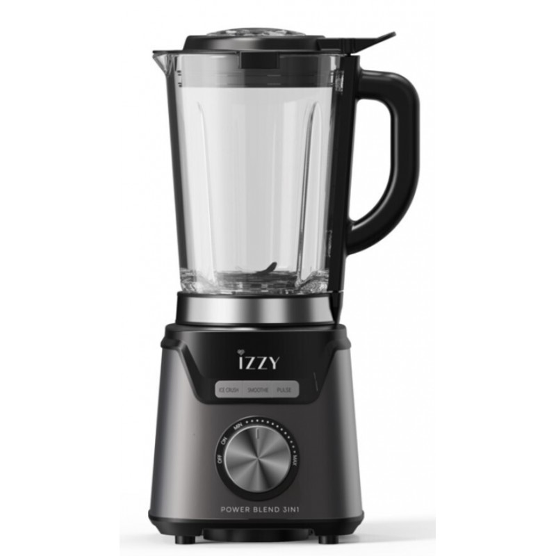 Izzy ΙΖ-6501 Μπλέντερ για Smoothies με Γυάλινη Κανάτα 1.5lt 1200W Μαύρο